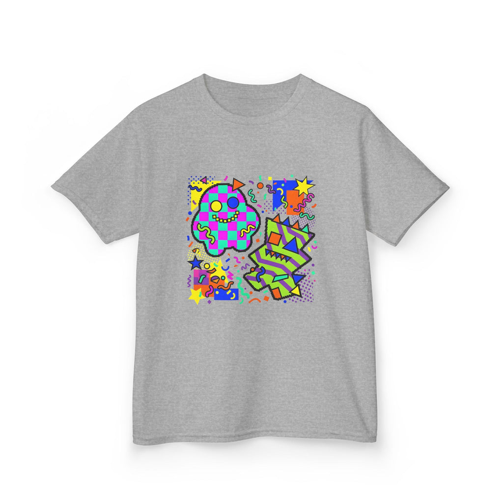 Kids Tee - Playful 90s Geometric Monsters | Retro Abstract