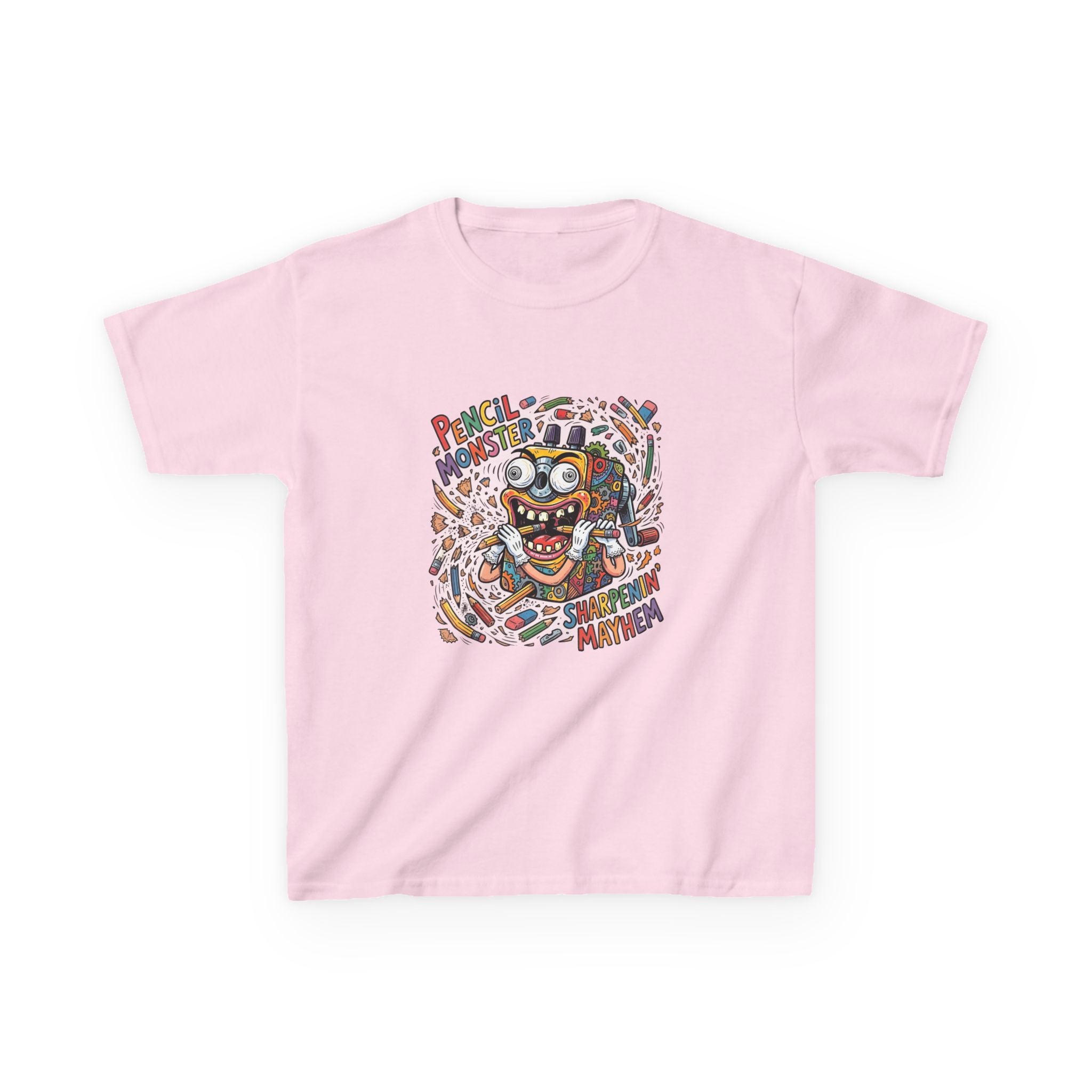 Kids Tee - Pencil Monster "Sharpenin' Mayhem" Cartoon | School