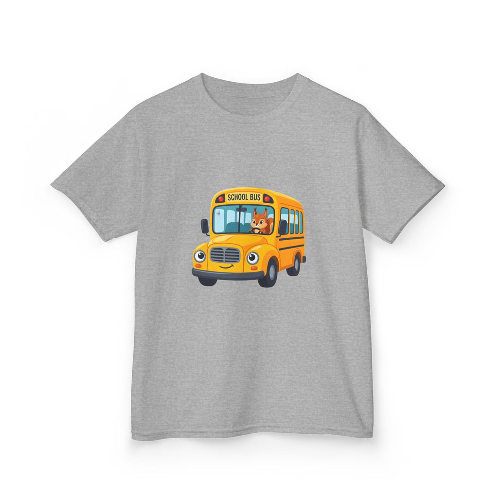 Kids School Bus T-Shirt - Cute Squirrel Driving Cartoon Tee | Back to