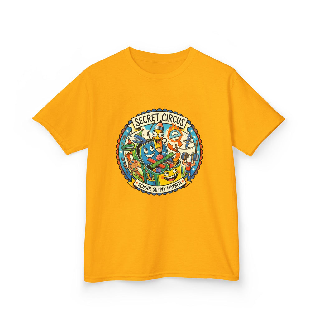 Kids Tee - Secret Circus School Supply Mayhem | Cartoon Fun