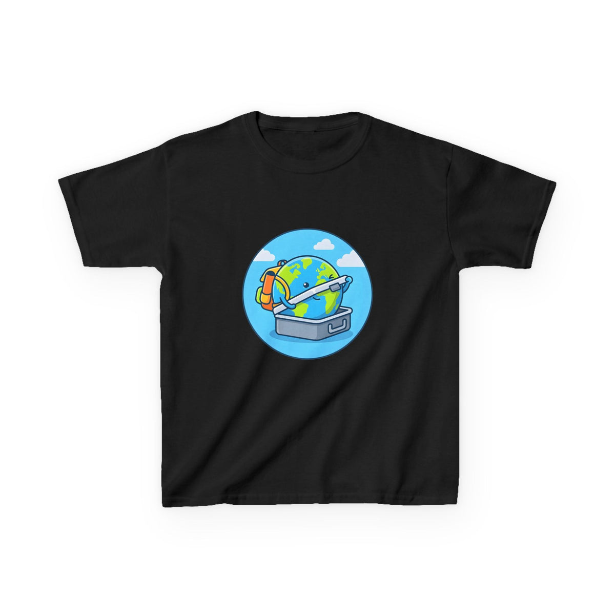 Kids Tee - Cute Earth Travel & School Cartoon Shirt | Adventure