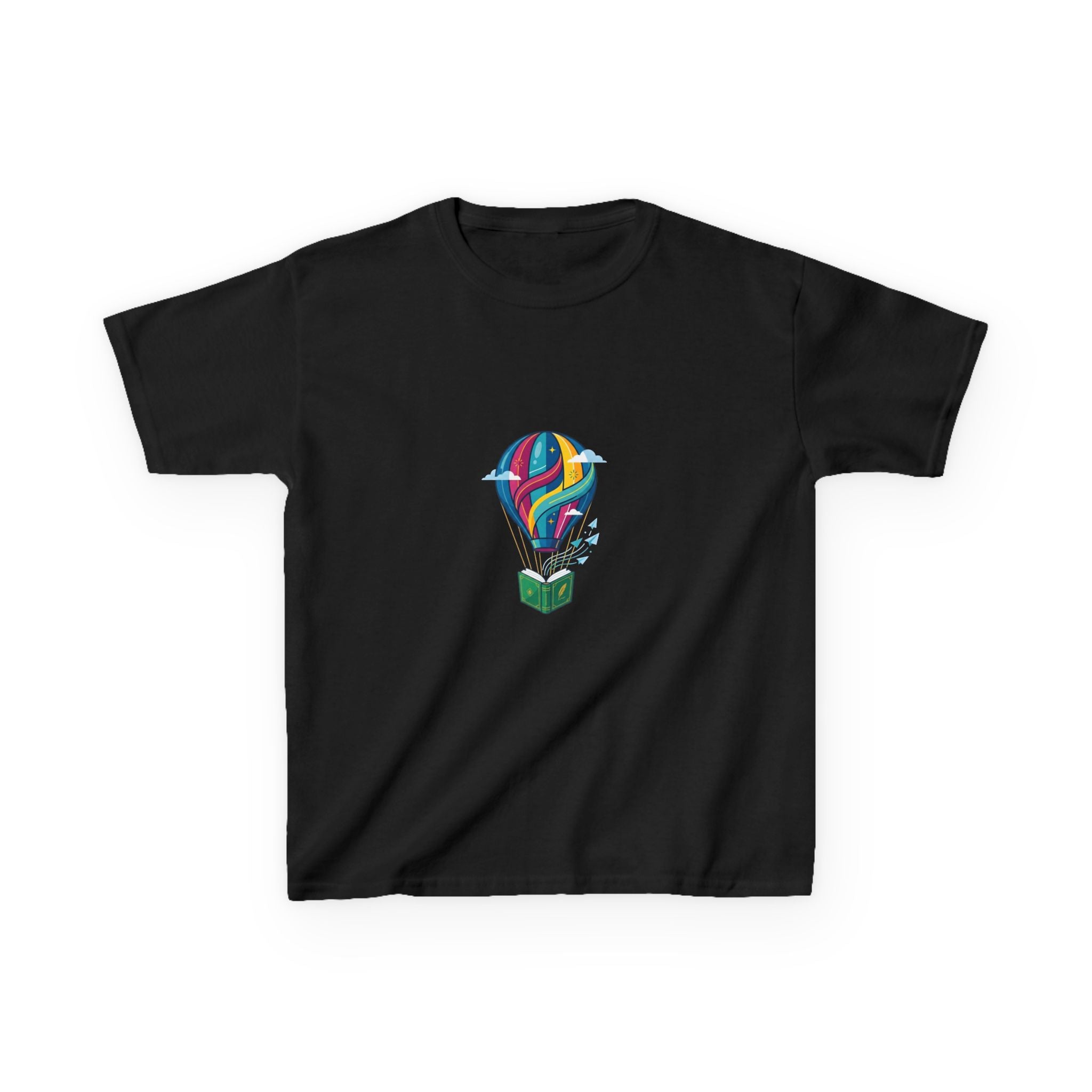 Kids T-Shirt - Bookworm Hot Air Balloon Reading Adventure Tee
