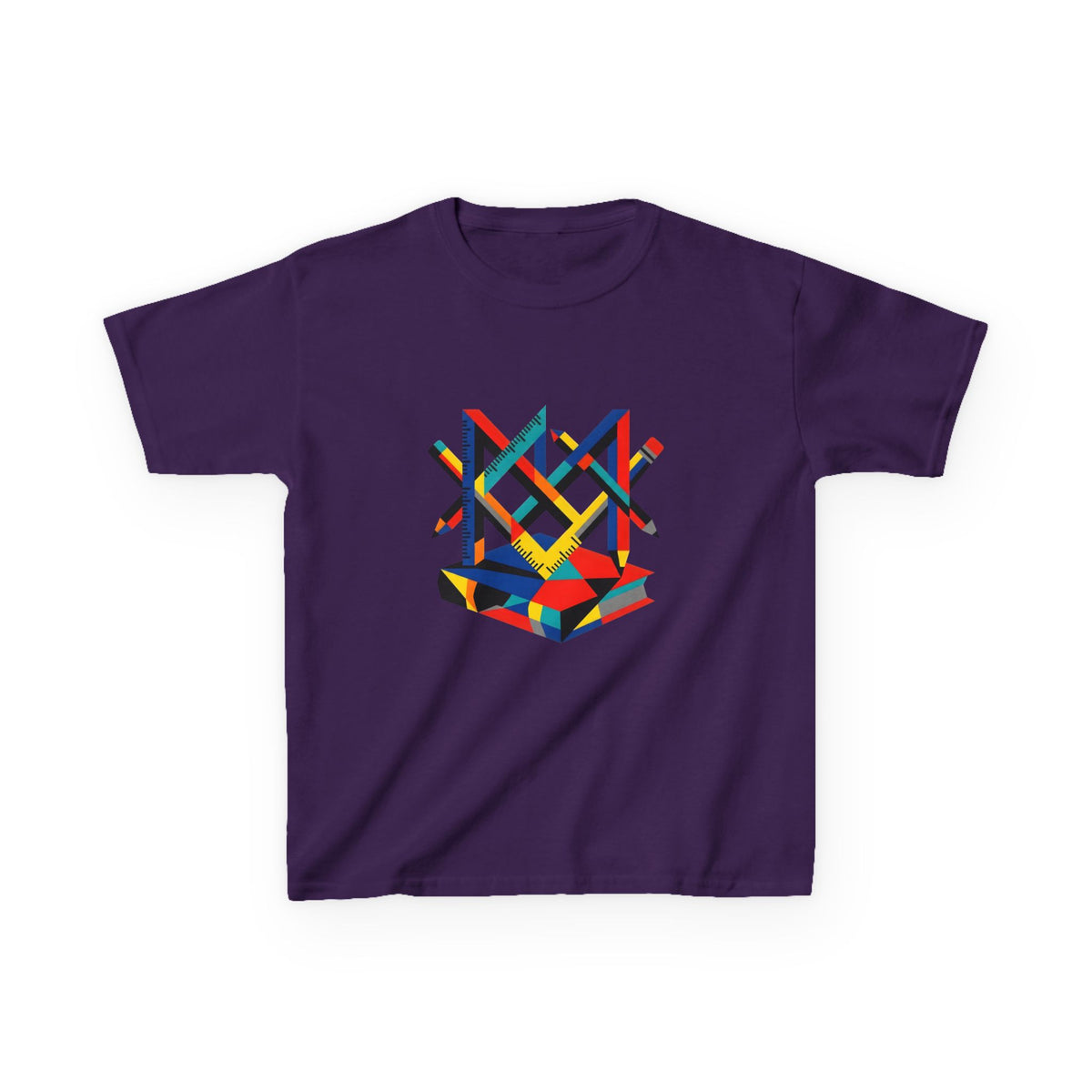 Kids Tee - Bauhaus Geometric Design Tools Graphic | Primary Colors