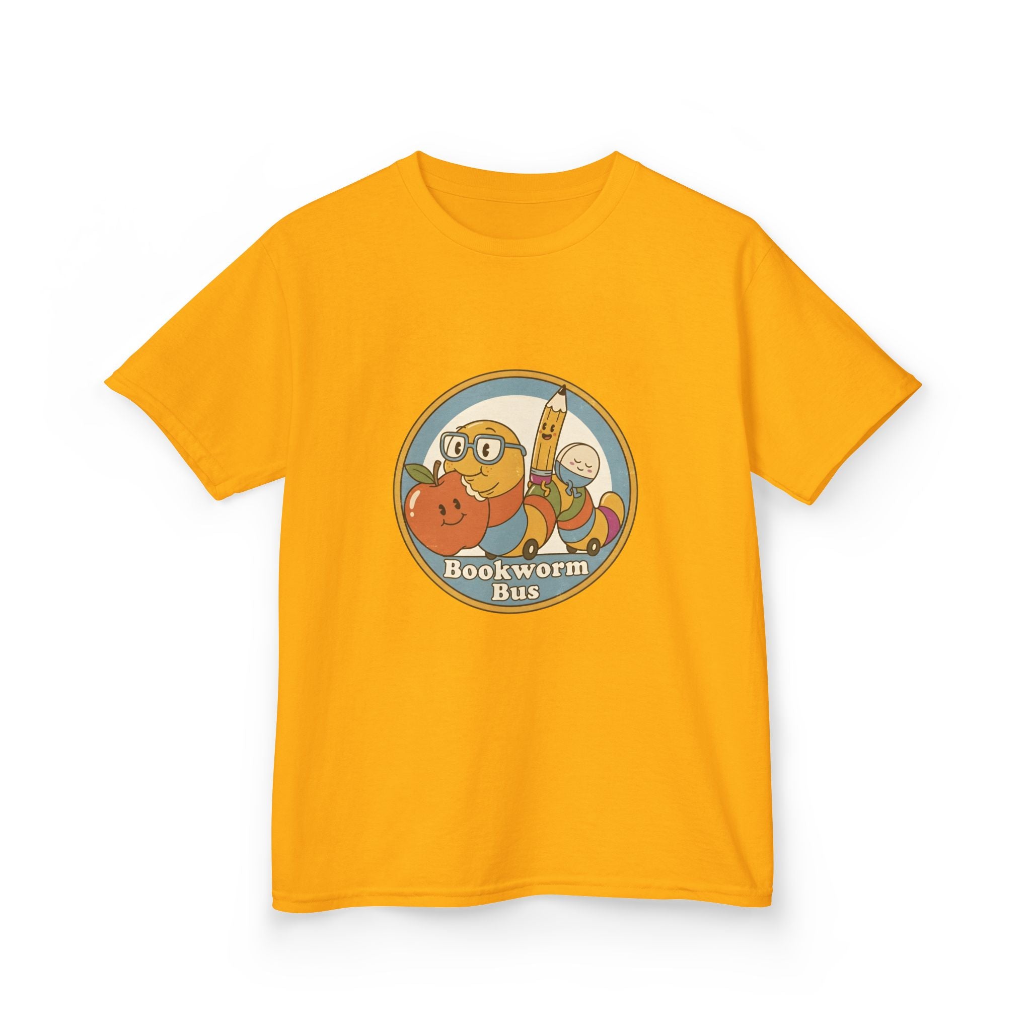 Kids Bookworm T-Shirt - School Bus | Educational Learning