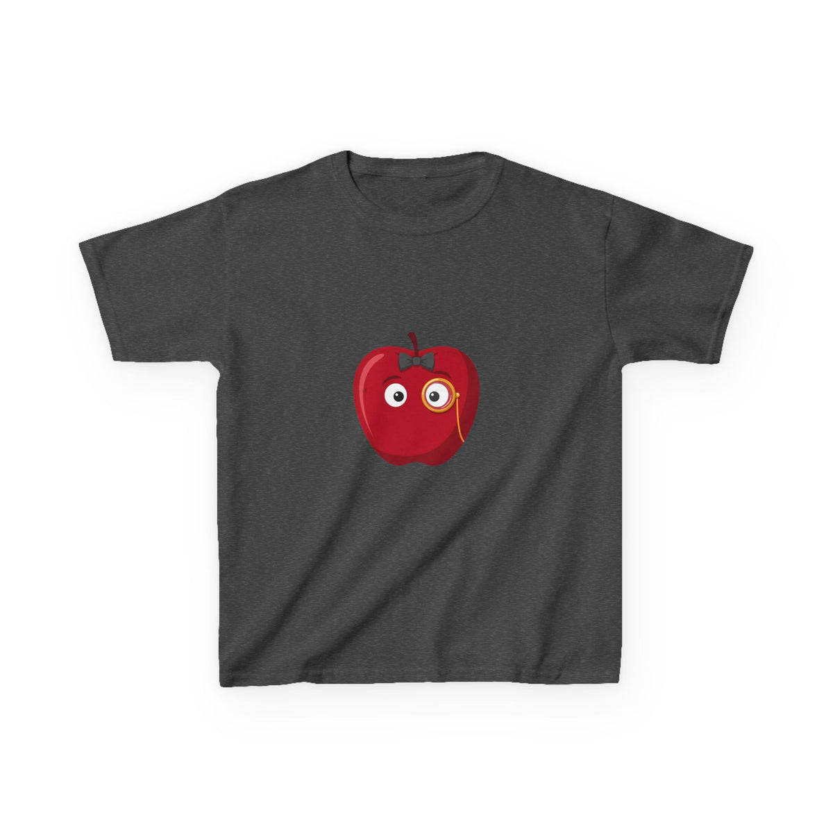 Kids Heavy Cotton Tee - Whimsical Monocle Apple Character