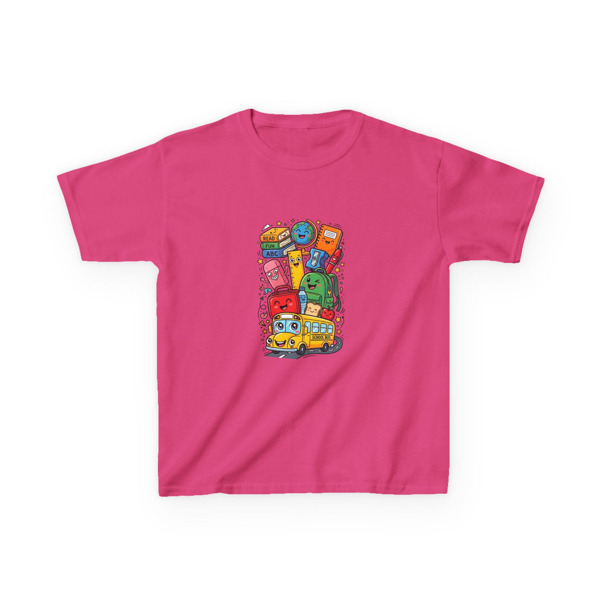 Kids Back to School T-Shirt - Cute School Bus, ABC | First Day