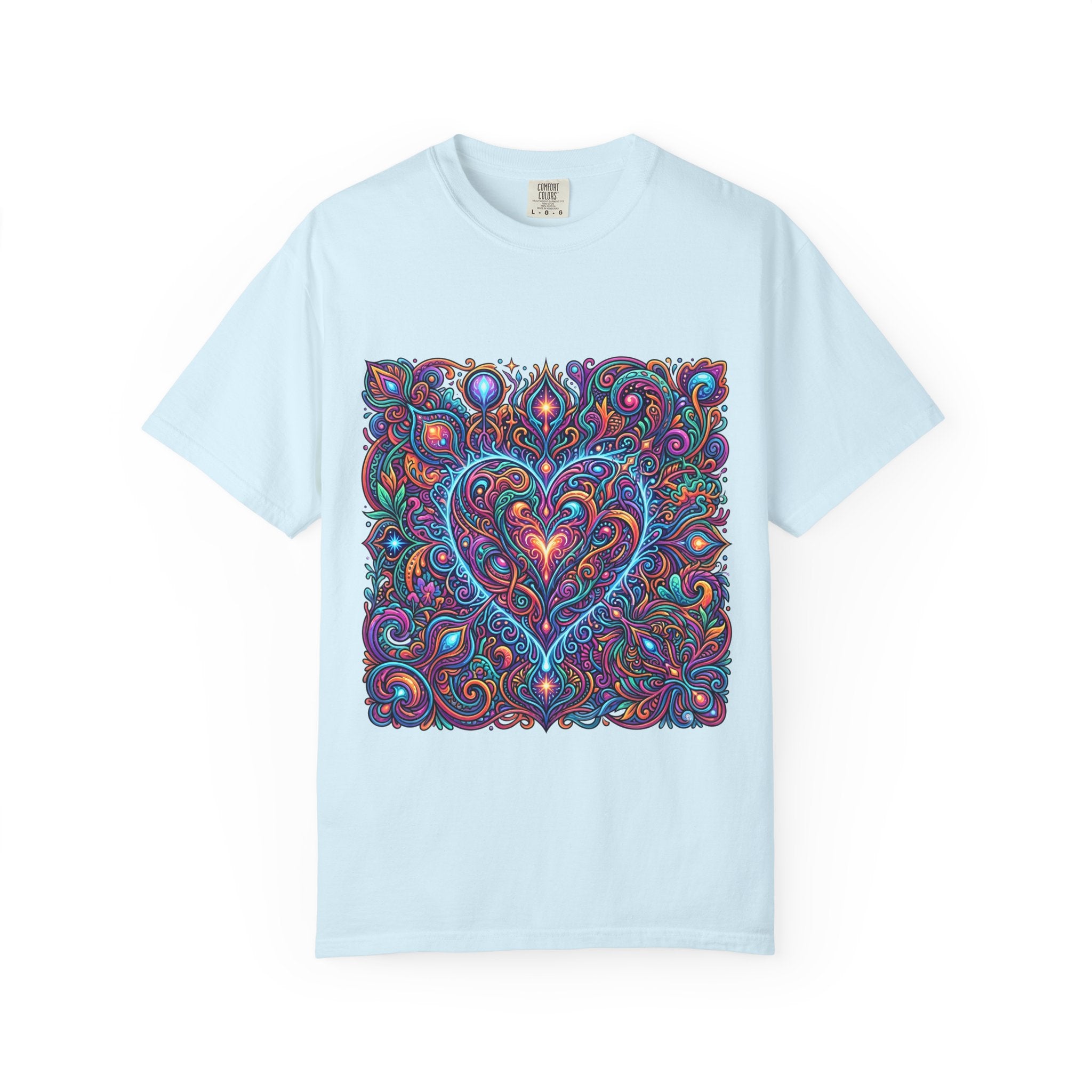 Unisex Garment-Dyed T-shirt - Cosmic Love | Psychedelic Heart Art