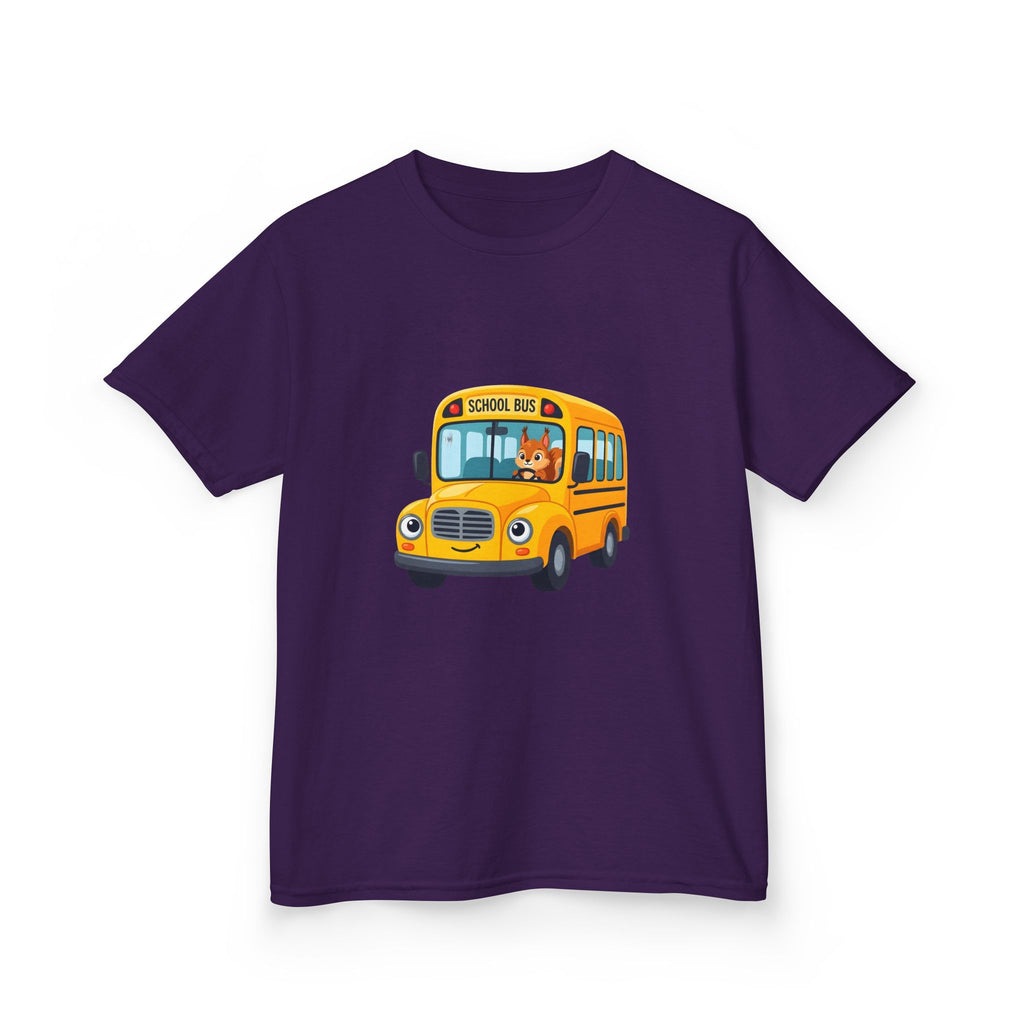 Kids School Bus T-Shirt - Cute Squirrel Driving Cartoon Tee | Back to