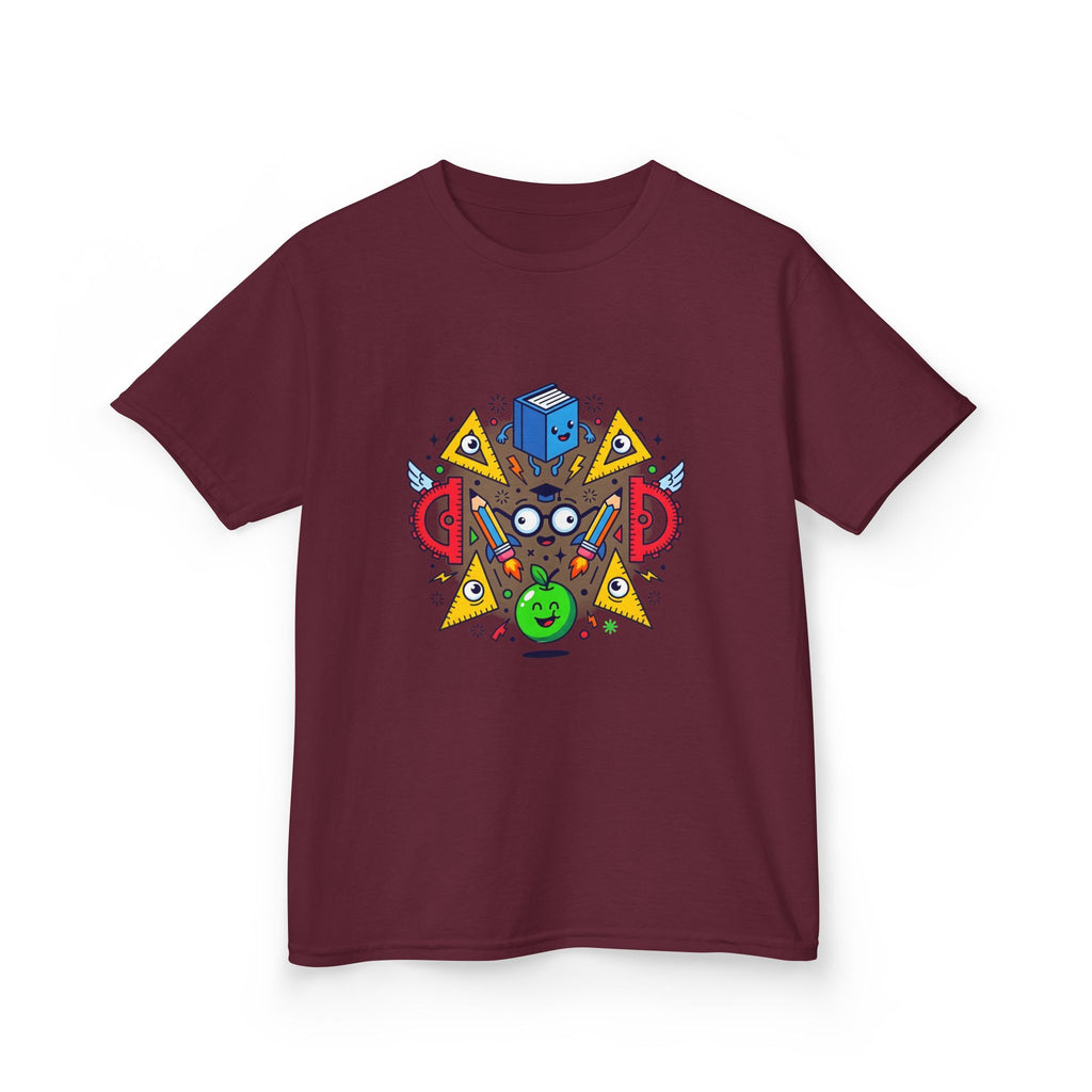 Kids Tee - Cartoon School Supplies & Learning Design | Back to School