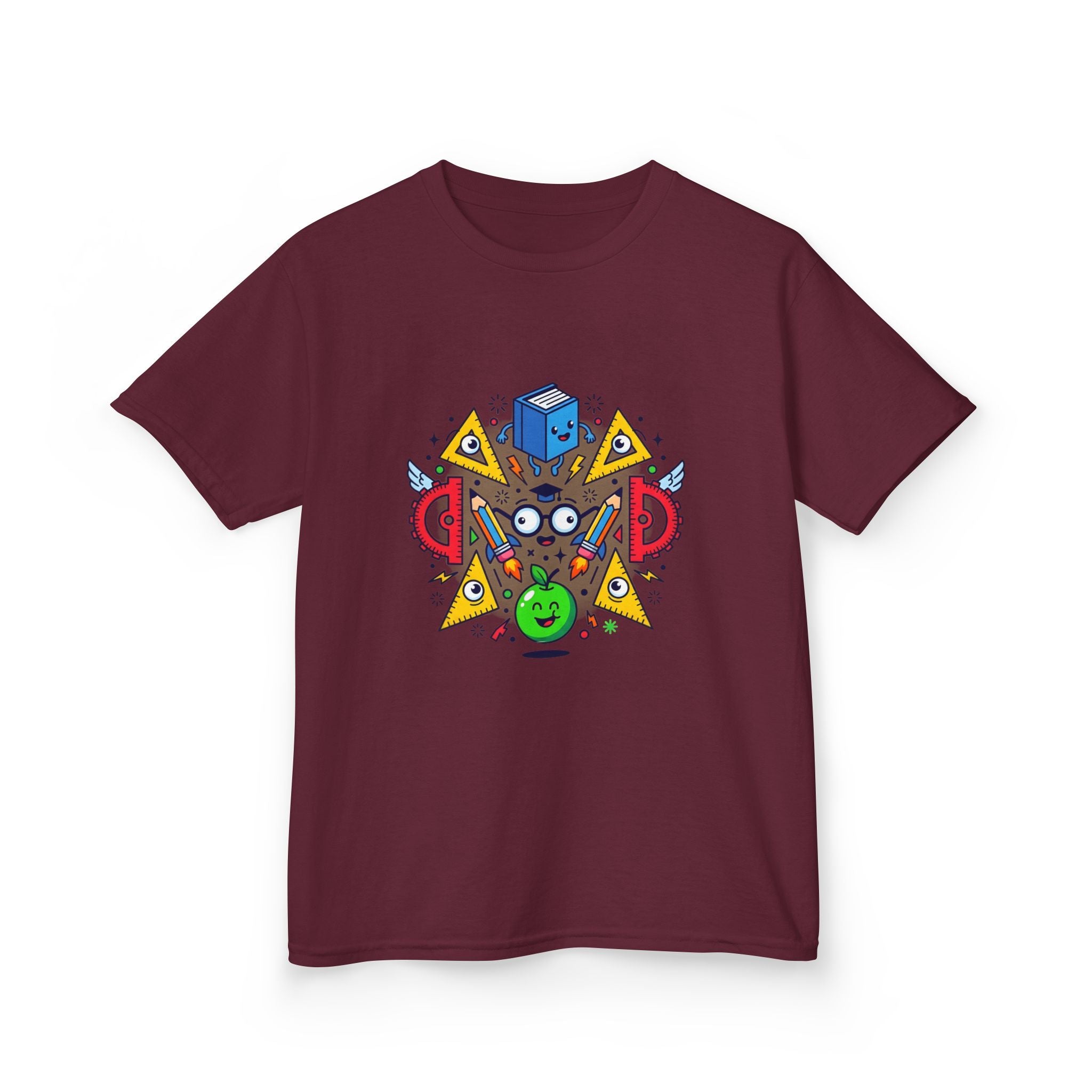 Kids Tee - Cartoon School Supplies & Learning Design | Back to School