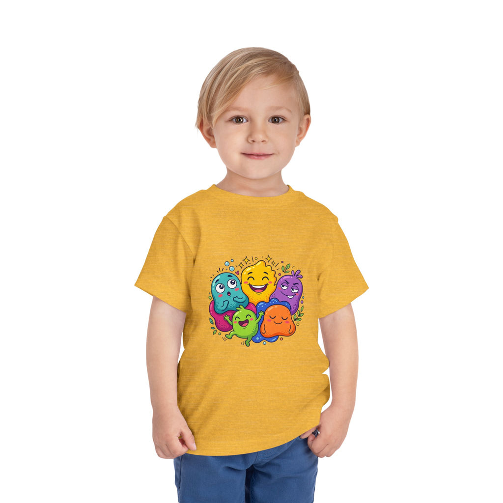 Toddler Monster Tee - Cute Happy Colorful Cartoon Kids Shirt