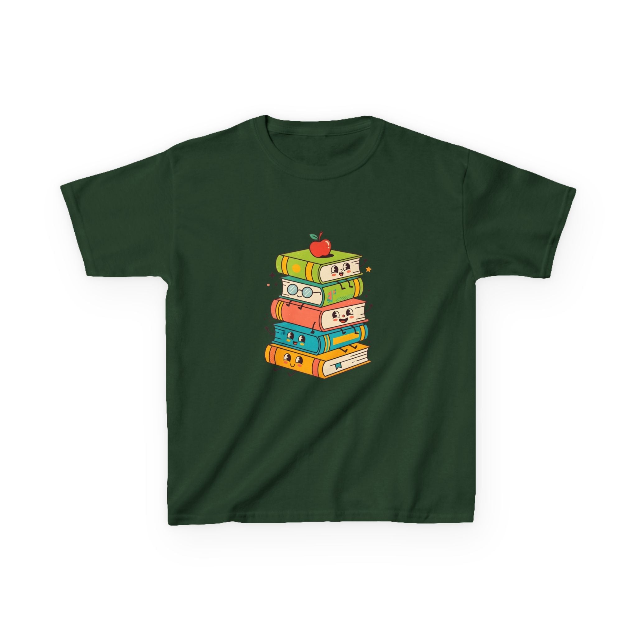 Kids Bookworm Tee - Whimsical Retro Reading & Learning Design