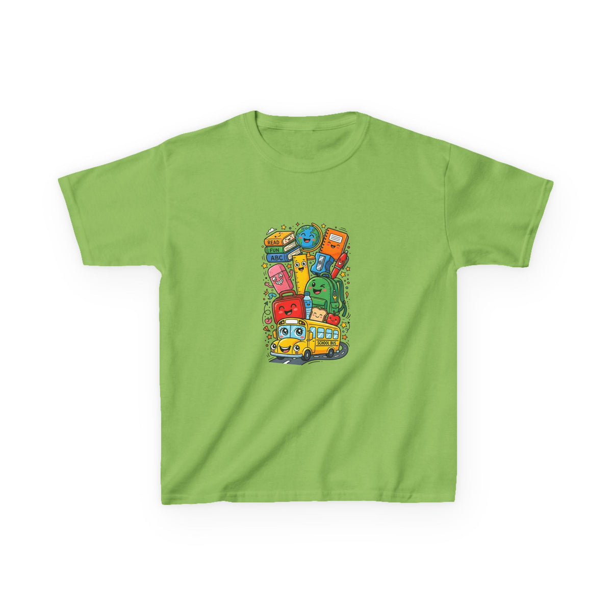 Kids Back to School T-Shirt - Cute School Bus, ABC | First Day