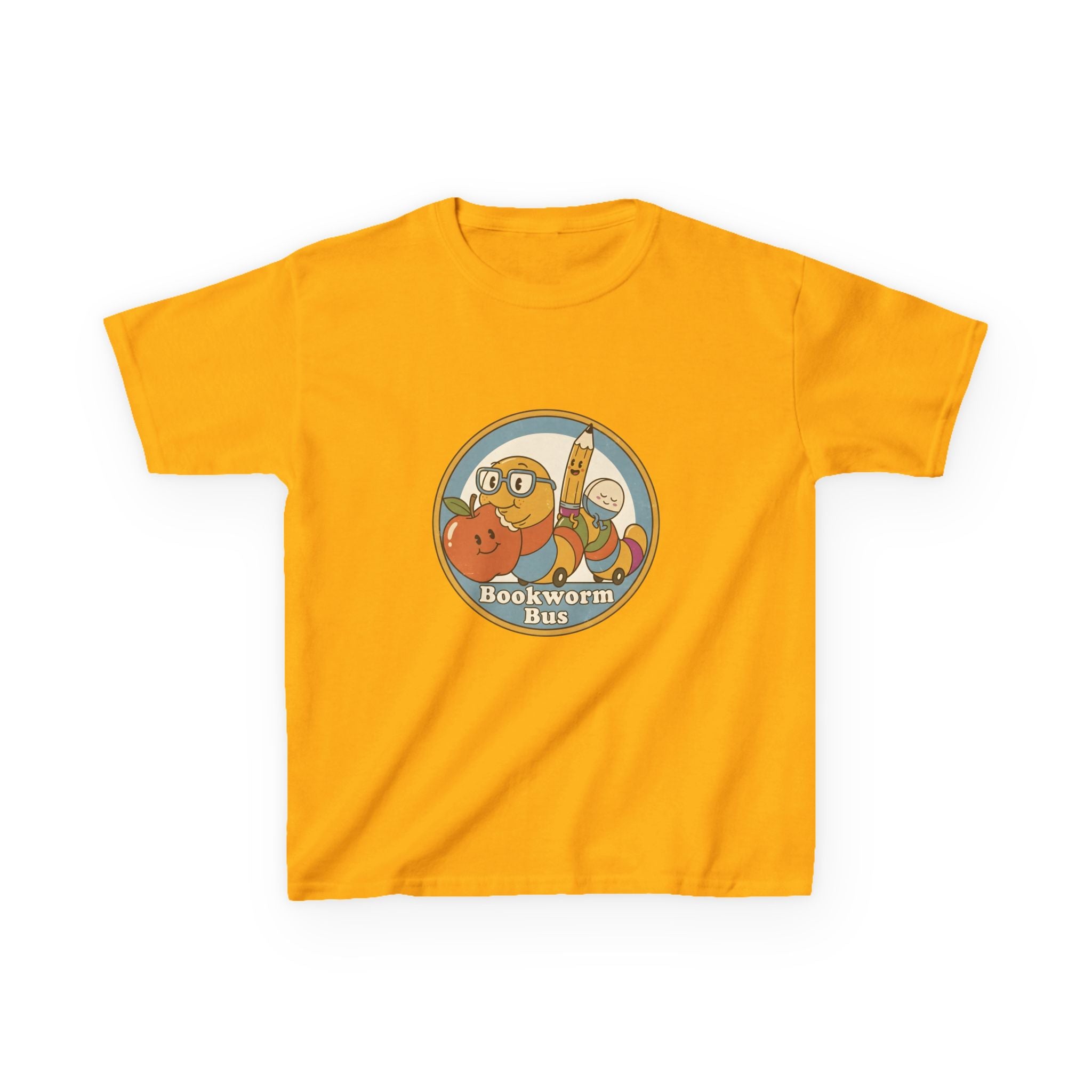 Kids Bookworm T-Shirt - School Bus | Educational Learning