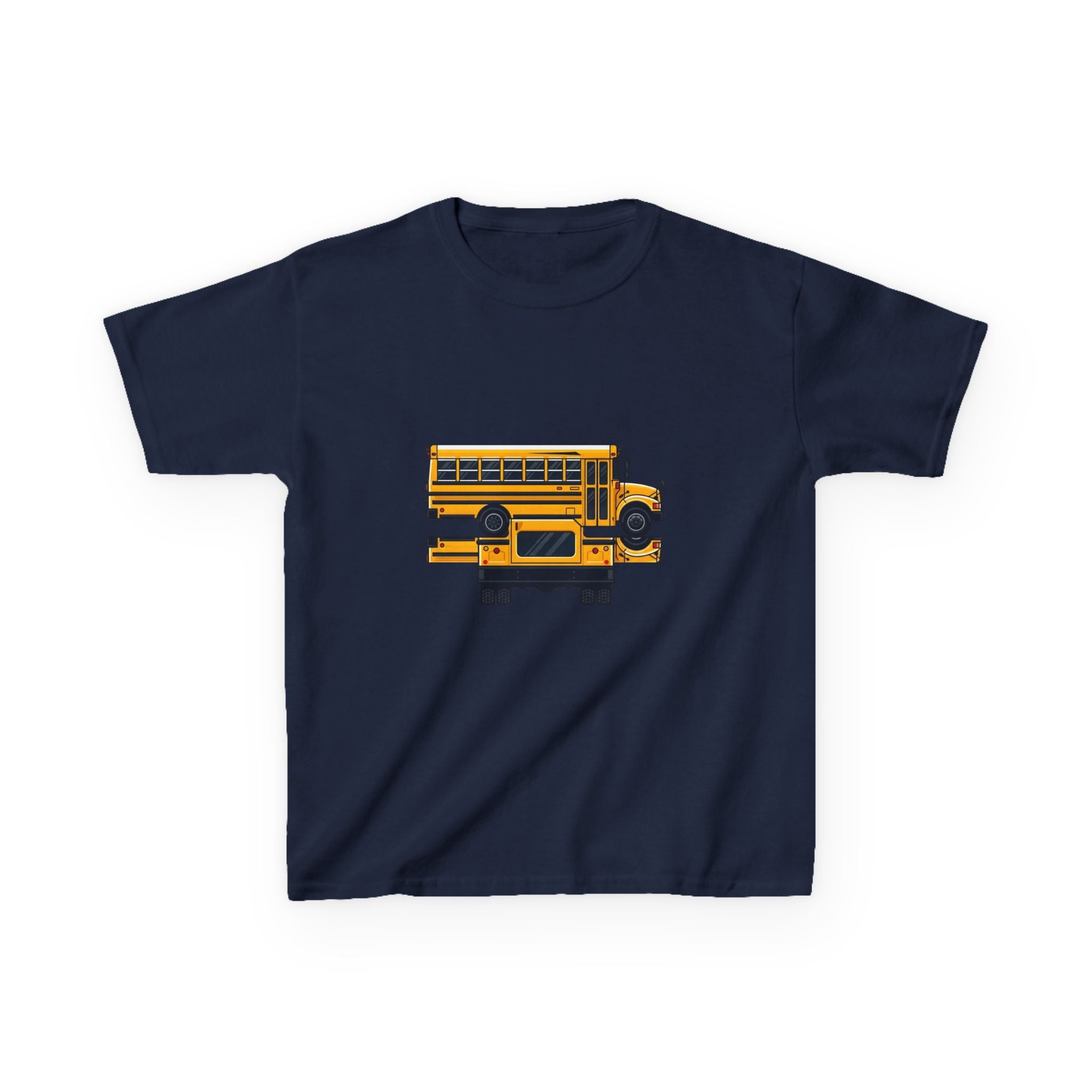 Kids School Bus T-Shirt - Cute Cartoon Reflection | Back to School