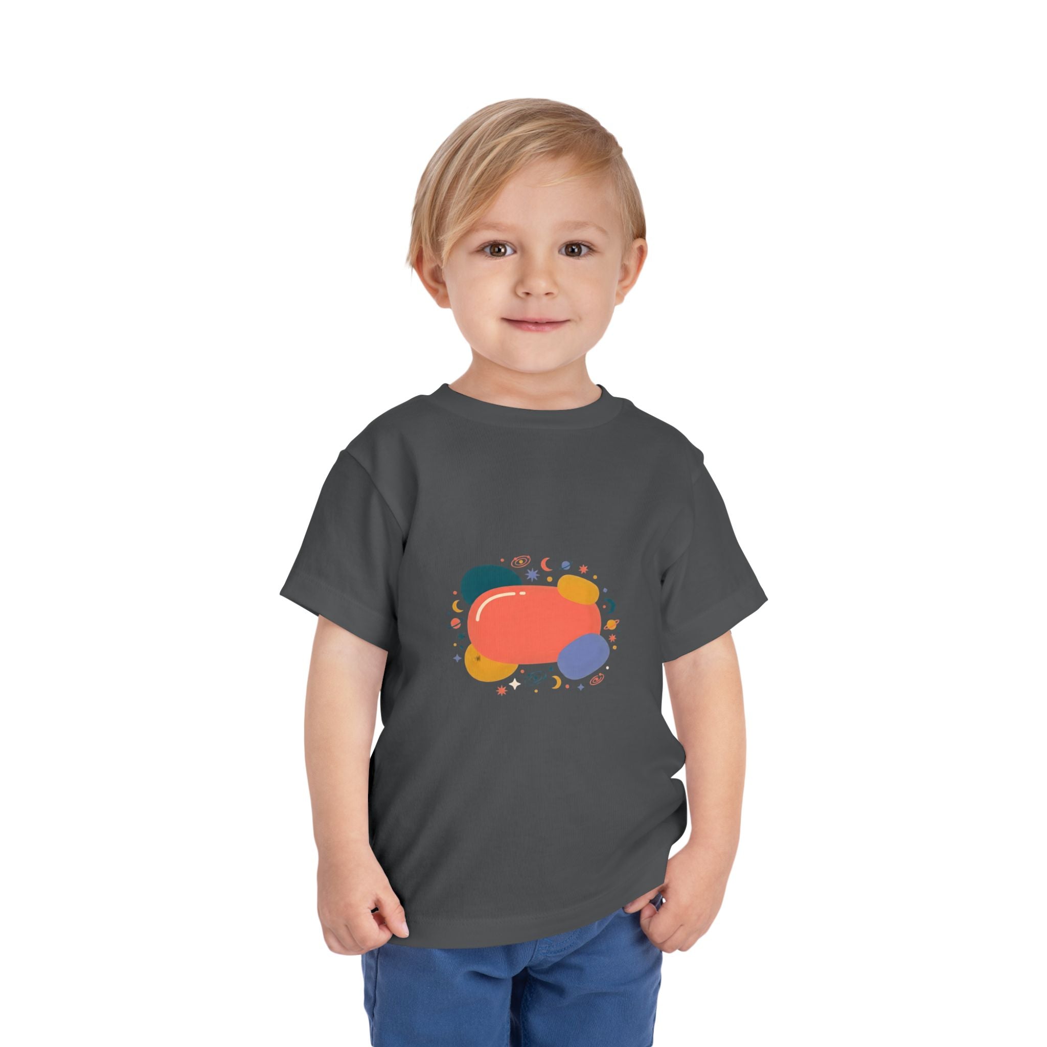 Toddler Short Sleeve Tee - Whimsical Space Design | Kids Cosmic