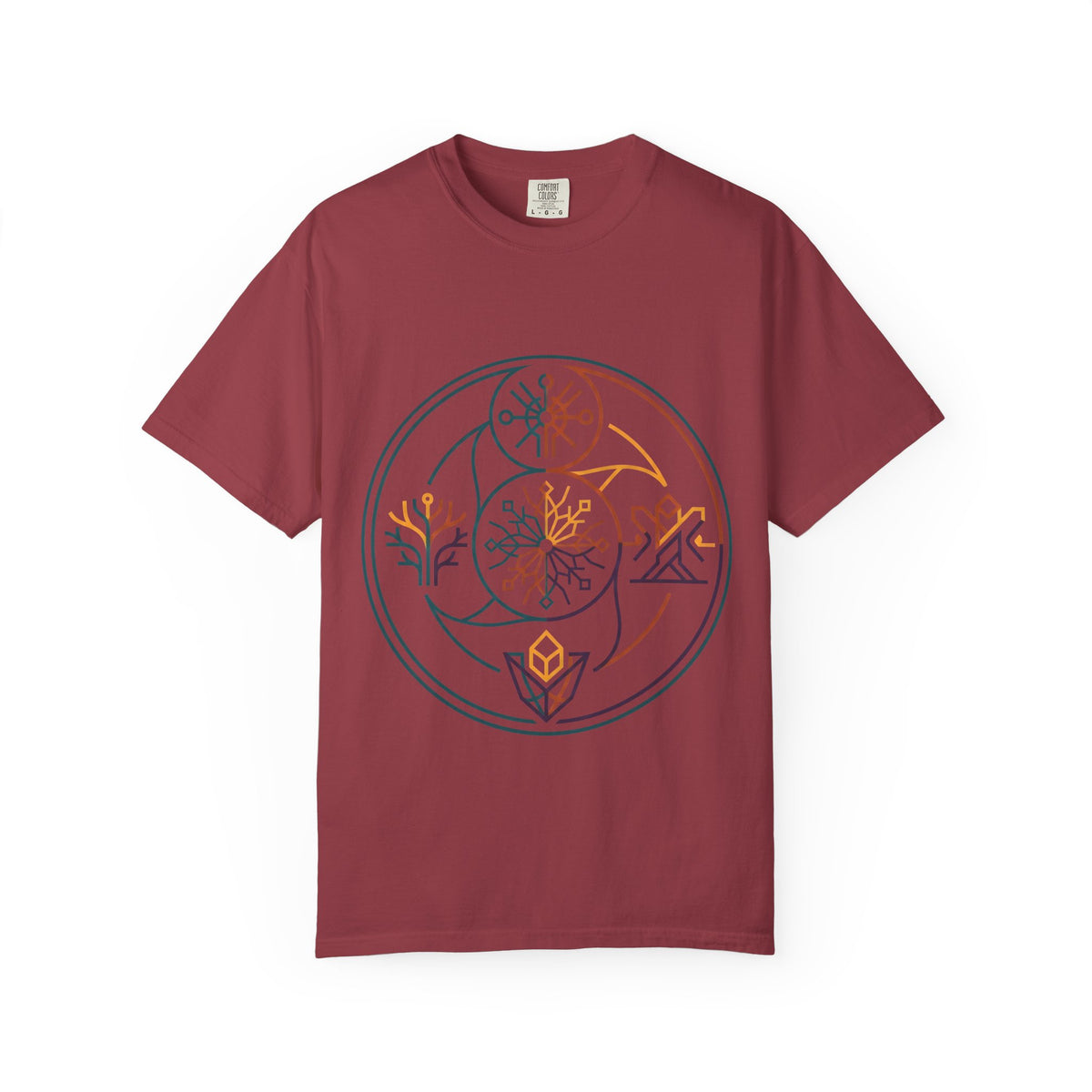 Unisex Garment-Dyed T-Shirt - Minimalist Geometric Nature Art