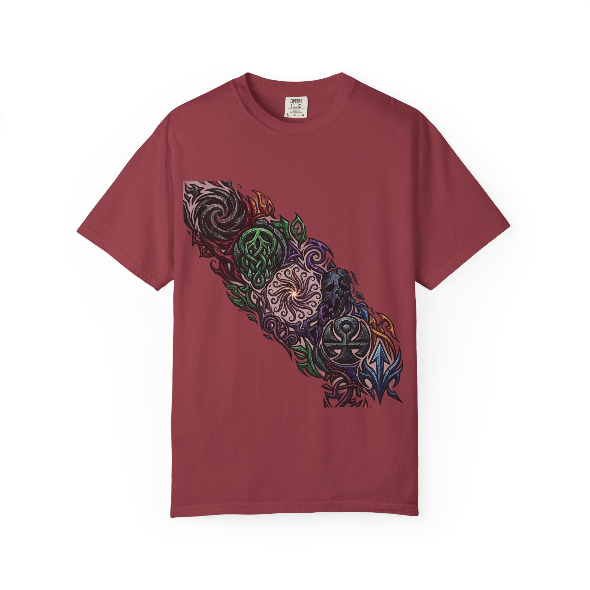 Unisex T-shirt - Dark Fantasy Celtic Skull Ankh | Garment-Dyed
