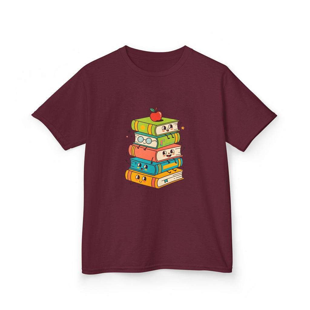 Kids Bookworm Tee - Whimsical Retro Reading & Learning Design