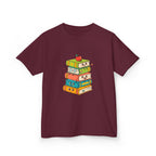 Kids Bookworm Tee - Whimsical Retro Reading & Learning Design