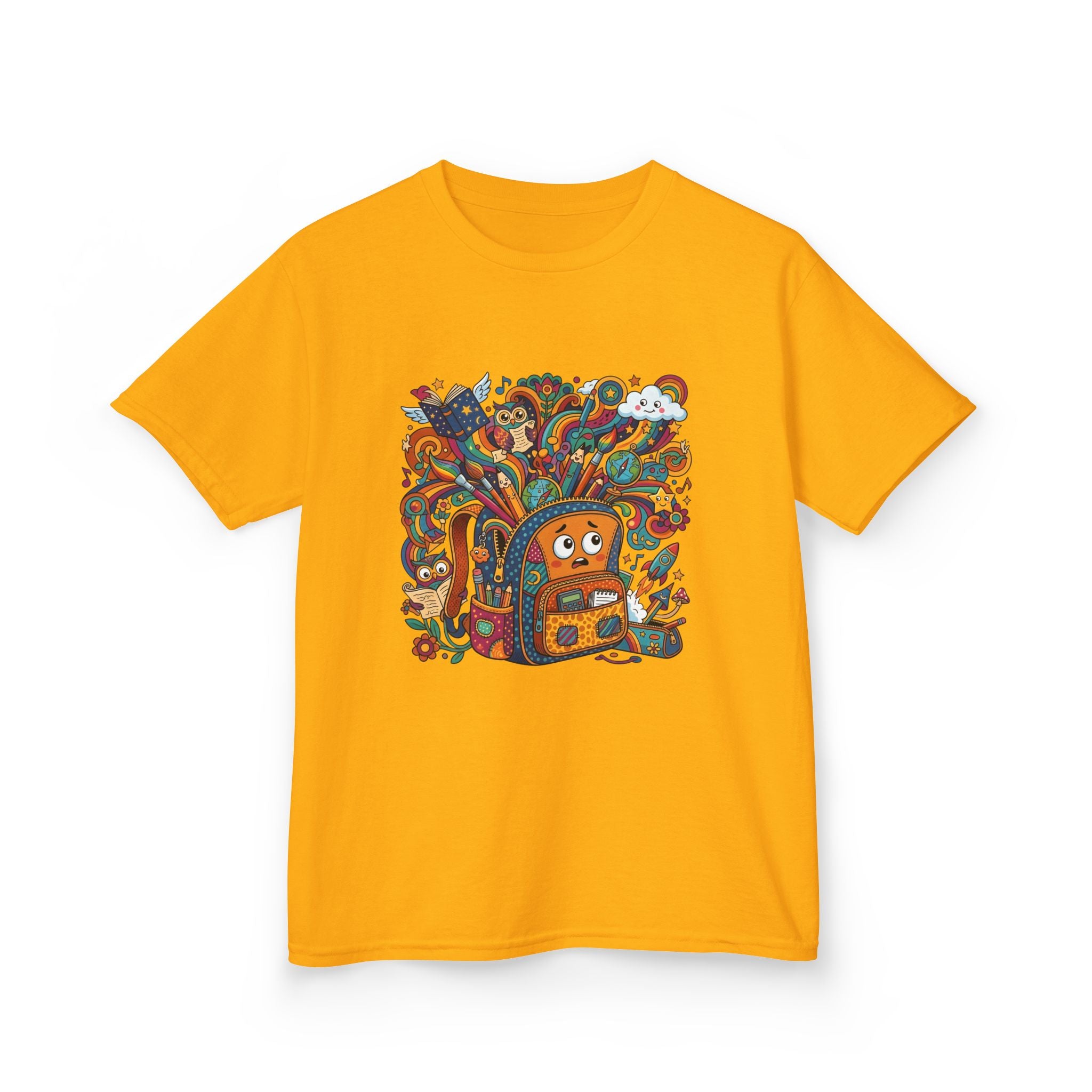 Kids Tee - Whimsical School Owl & Backpack | Back to School 2026