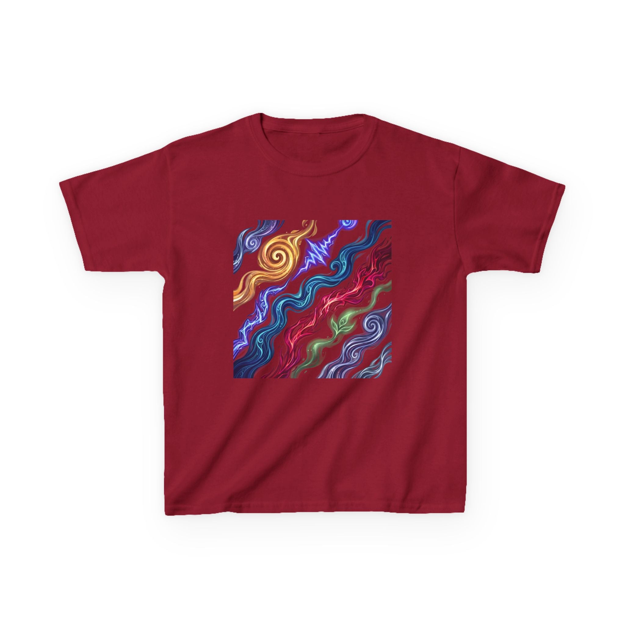 Kids Tee - Vibrant Elemental Magic Energy | Fantasy Glow