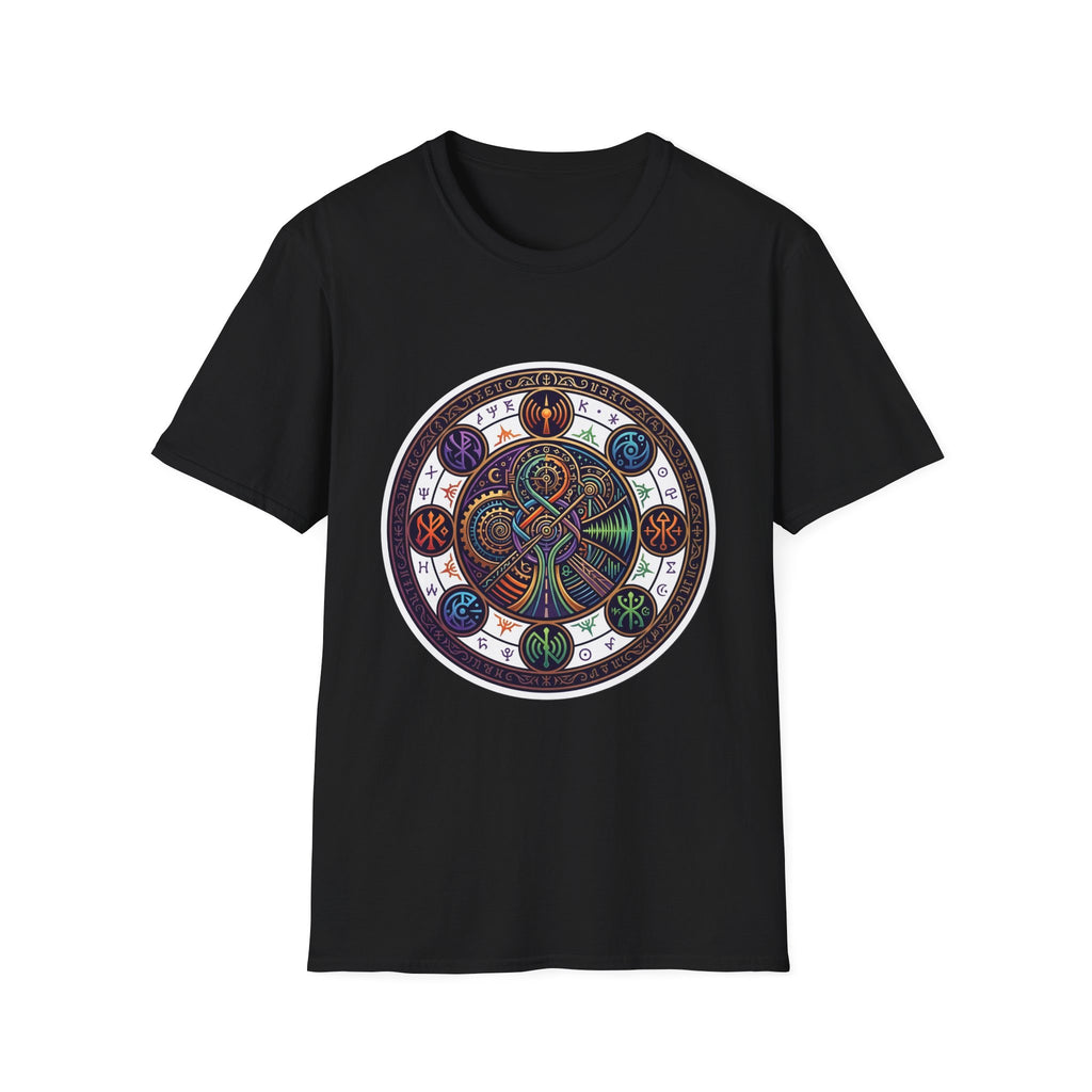 Unisex Steampunk T-Shirt - Ornate Mystical Mandala & Gears