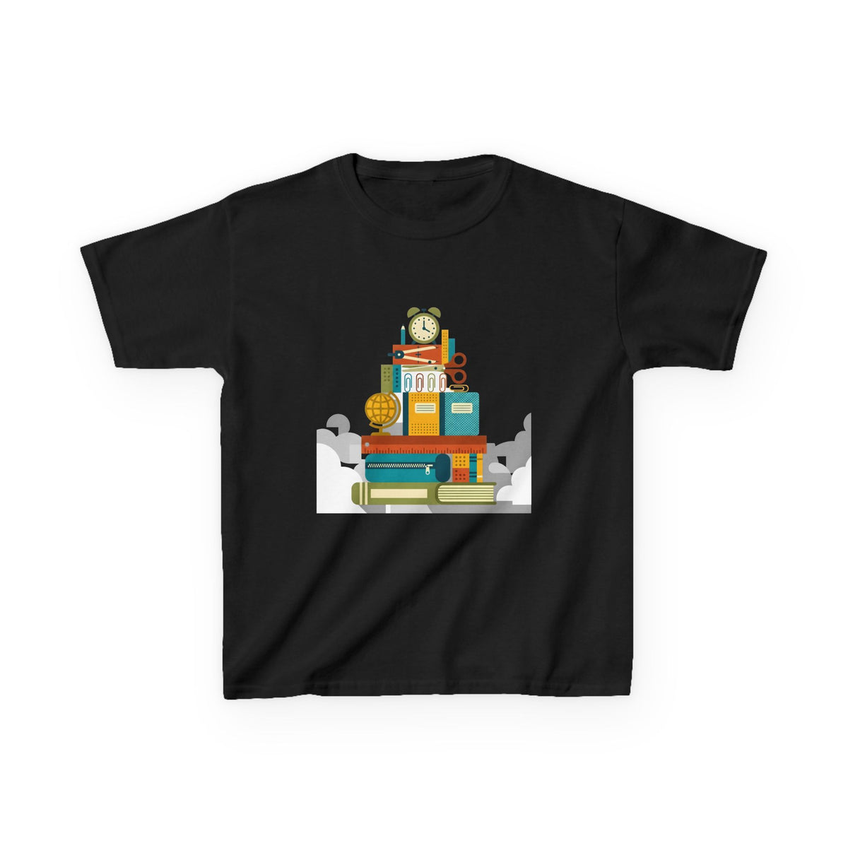 Kids Tee - Flat Vector School Supplies Stack | Back to School 2026