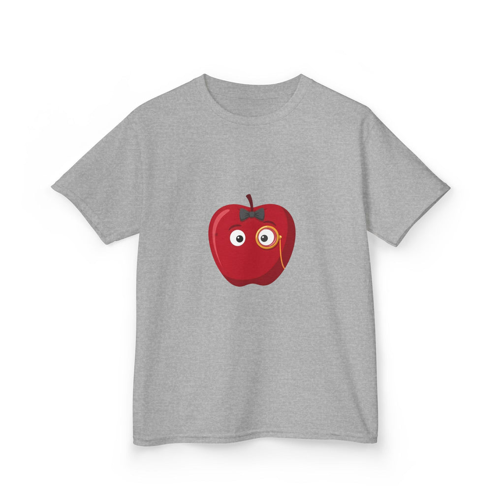 Kids Heavy Cotton Tee - Whimsical Monocle Apple Character