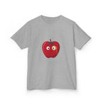 Kids Heavy Cotton Tee - Whimsical Monocle Apple Character