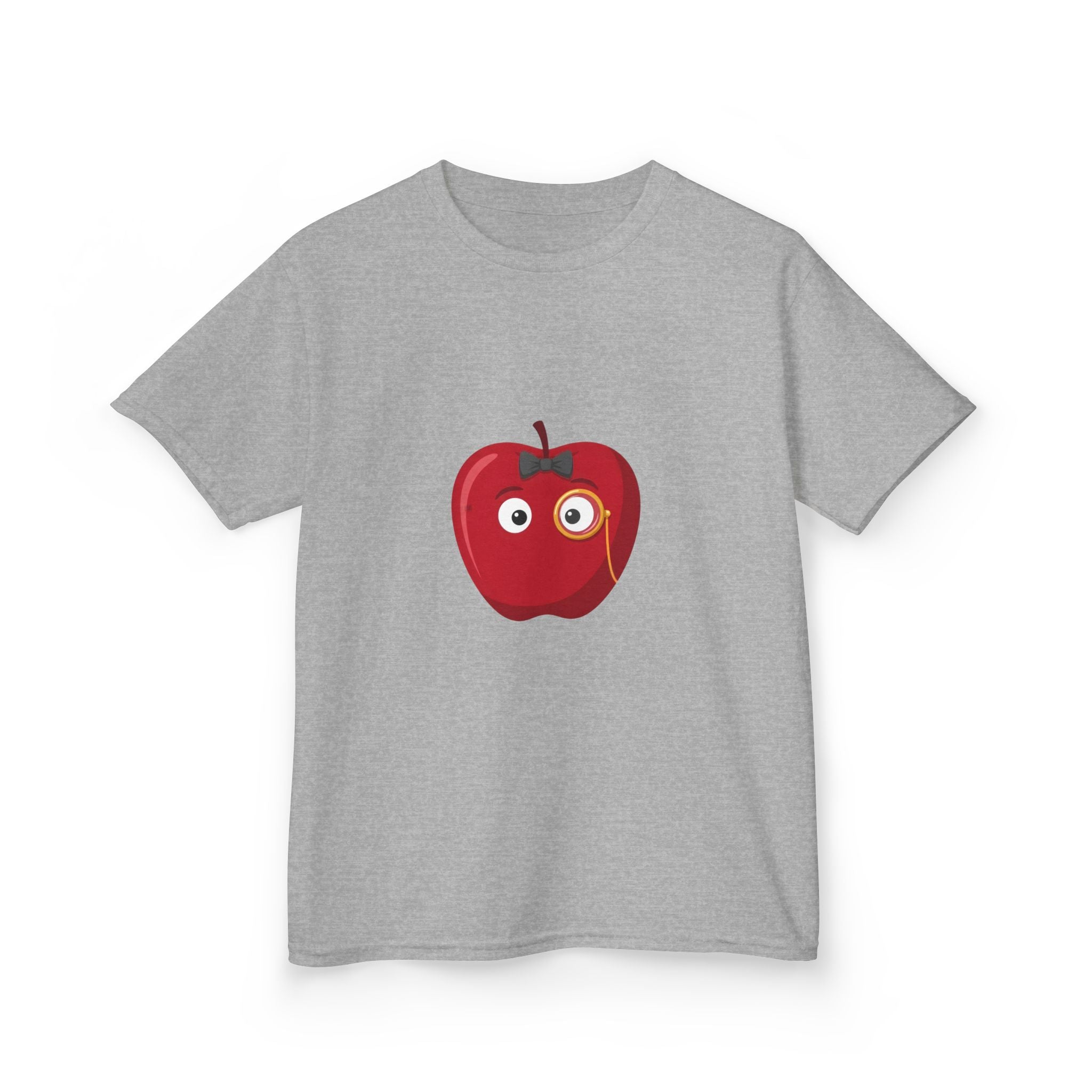 Kids Heavy Cotton Tee - Whimsical Monocle Apple Character
