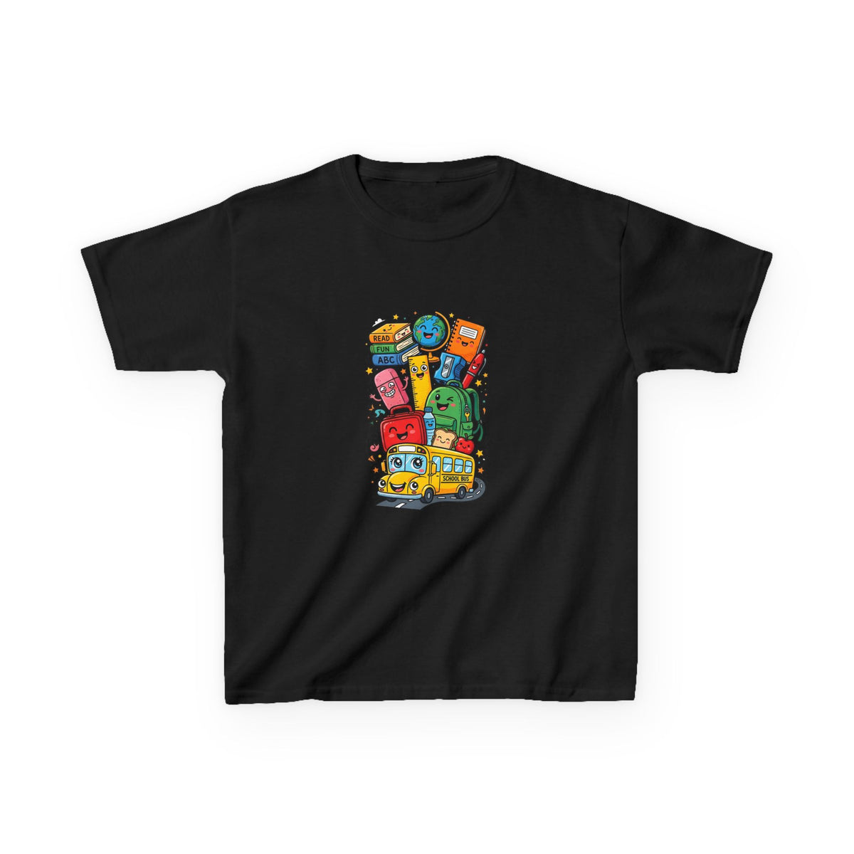 Kids Back to School T-Shirt - Cute School Bus, ABC | First Day
