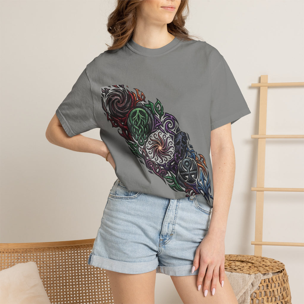 Unisex T-shirt - Dark Fantasy Celtic Skull Ankh | Garment-Dyed