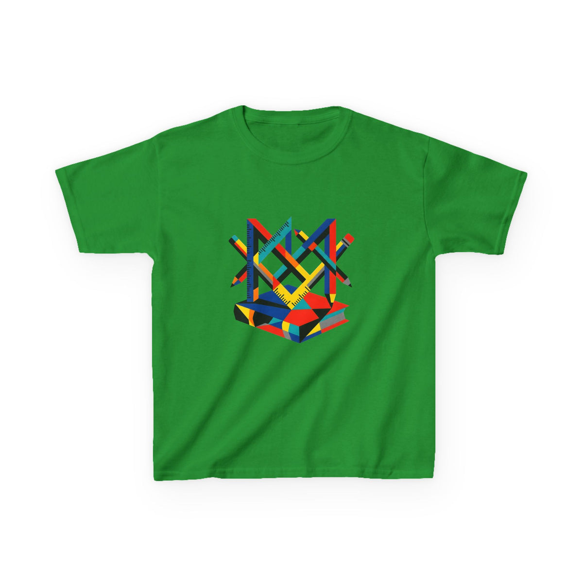 Kids Tee - Bauhaus Geometric Design Tools Graphic | Primary Colors