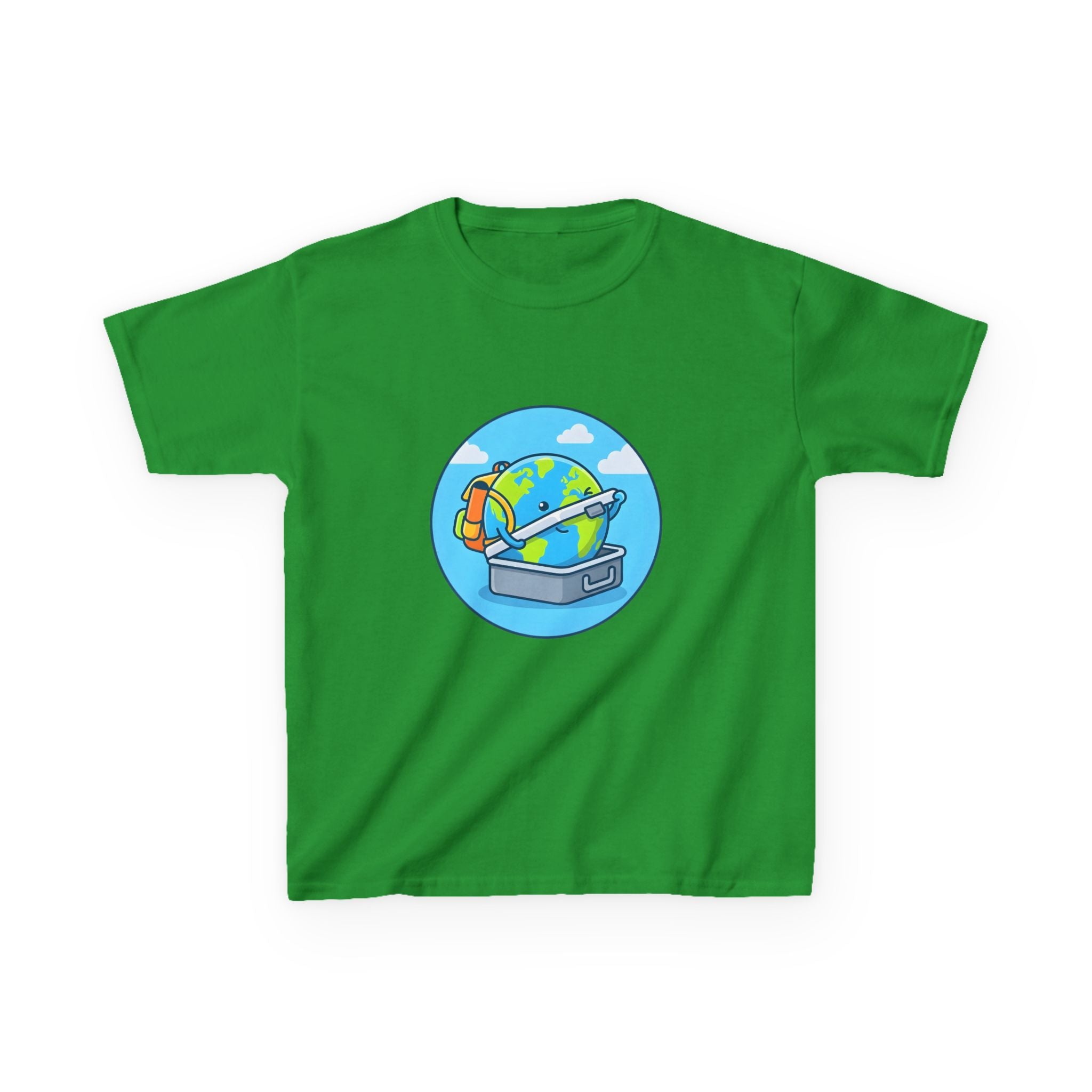 Kids Tee - Cute Earth Travel & School Cartoon Shirt | Adventure