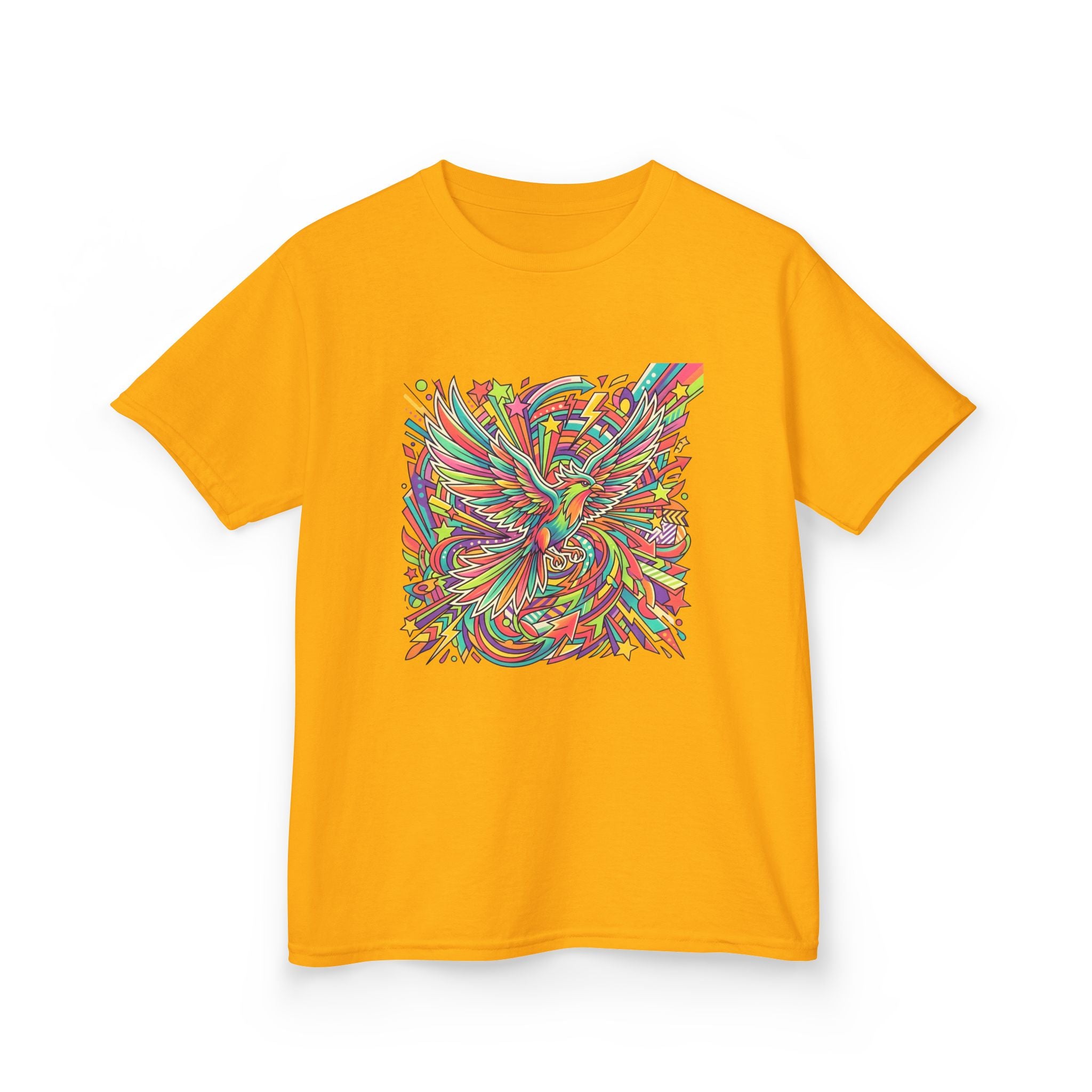 Kids Mythical Phoenix Tee - Energetic Psychedelic Art