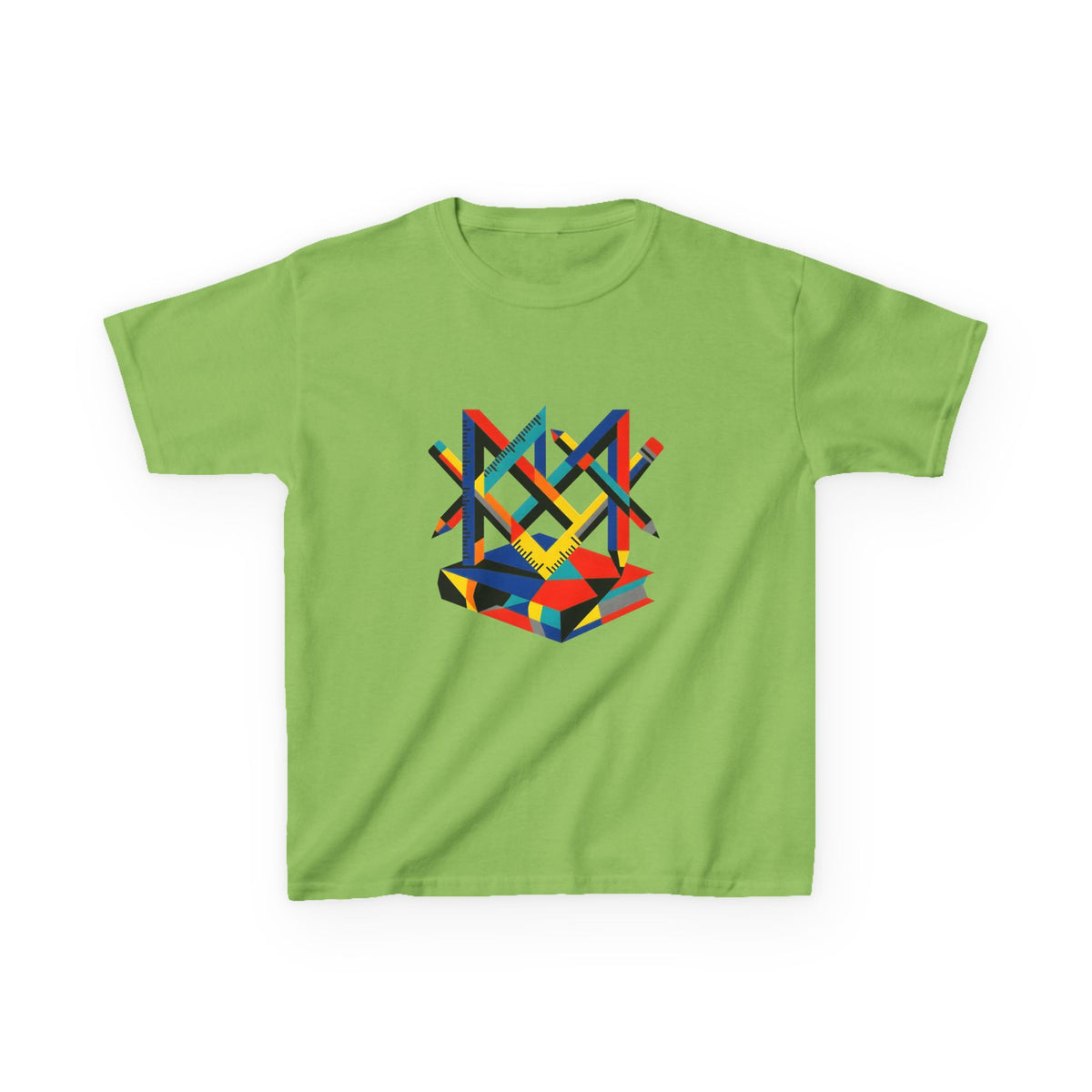 Kids Tee - Bauhaus Geometric Design Tools Graphic | Primary Colors