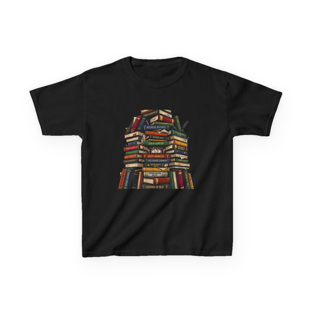 Kids Magic Studies Tee - Whimsical Fantasy Books & Goblin Geometry