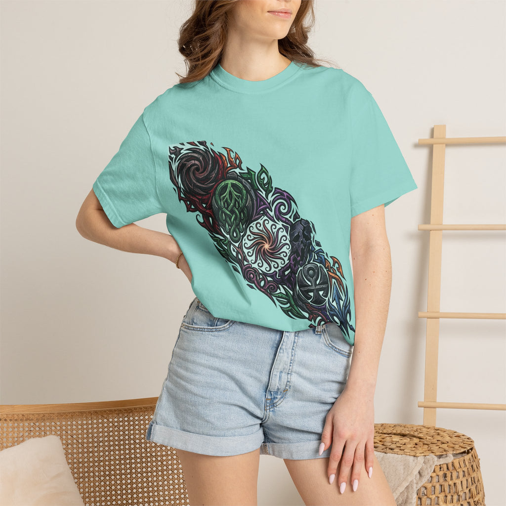 Unisex T-shirt - Dark Fantasy Celtic Skull Ankh | Garment-Dyed
