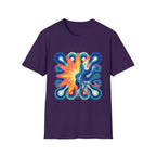 Abstract T-Shirt - Psychedelic Starburst Graphic Tee | Dynamic Blue