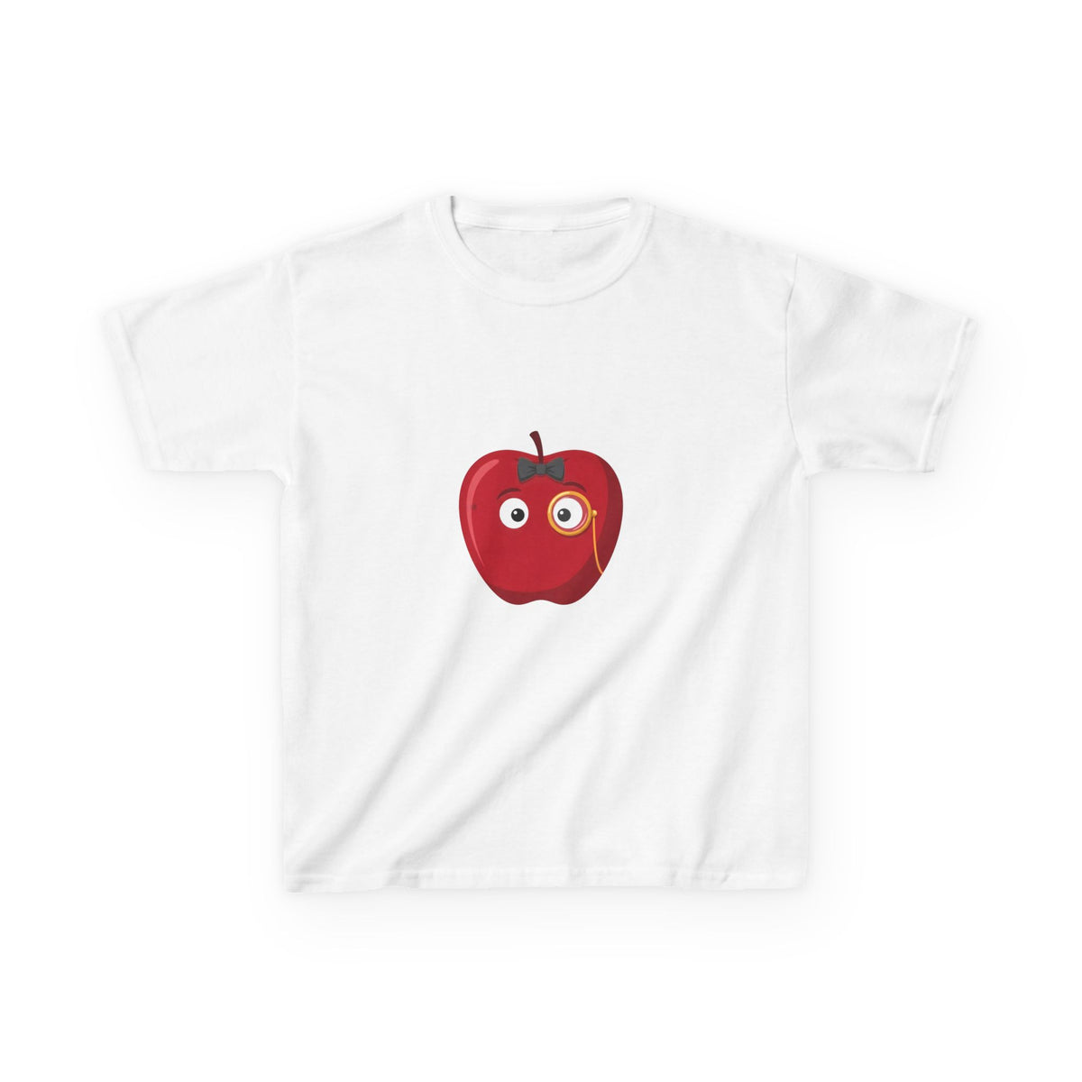Kids Heavy Cotton Tee - Whimsical Monocle Apple Character