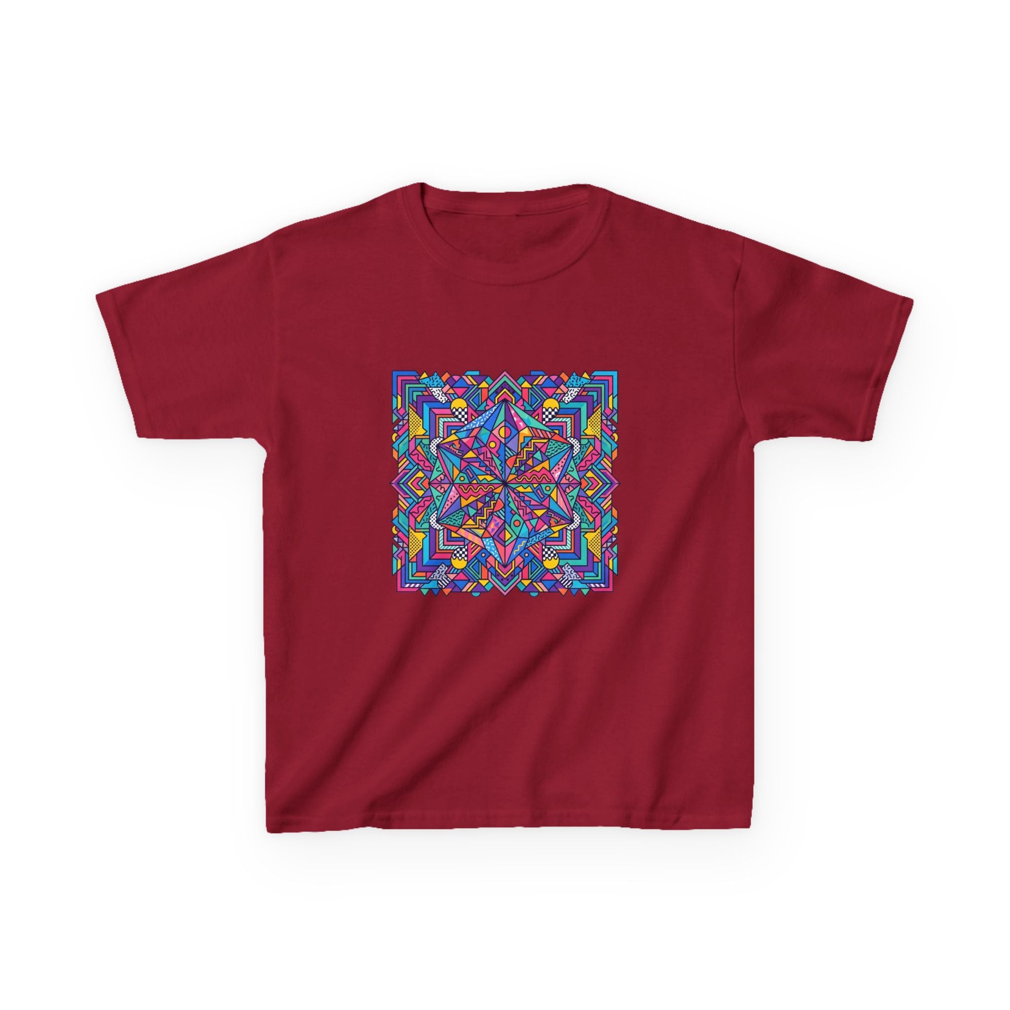 Kids Tee - Retro Geometric Kaleidoscope Abstract | 90s Aesthetic Top