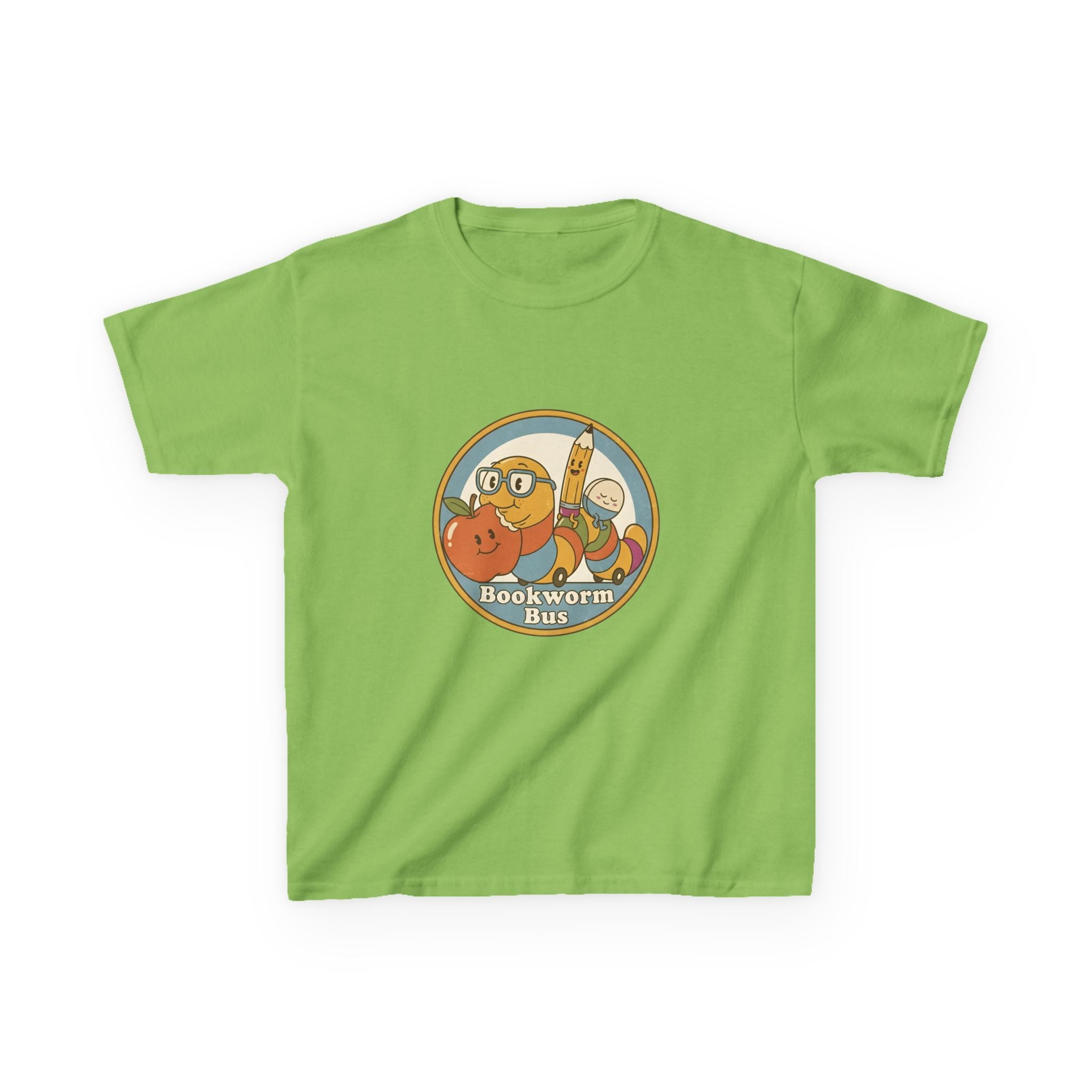 Kids Bookworm T-Shirt - School Bus | Educational Learning