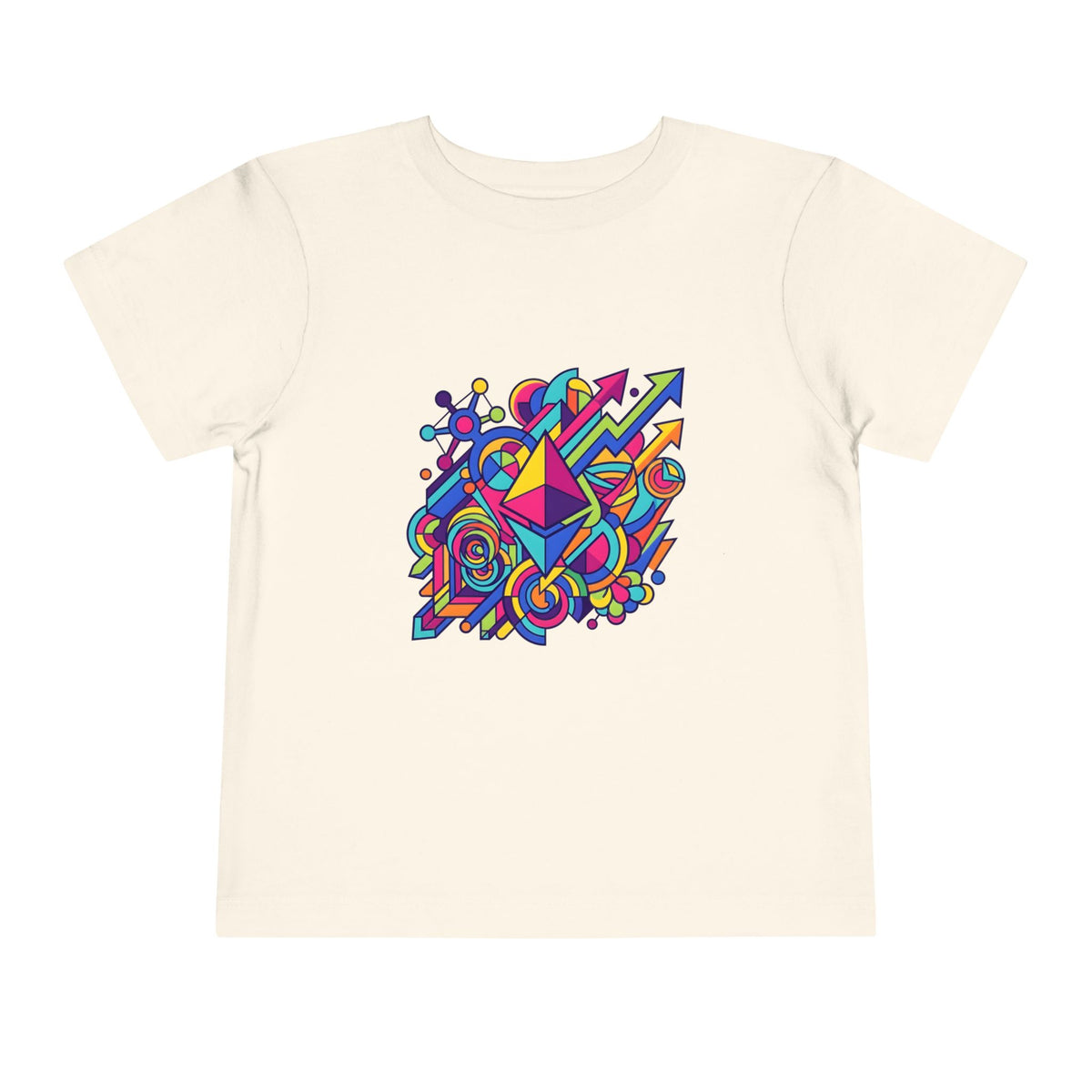 Toddler Crypto Shirt - Neon Geometric Digital Art | Blockchain Kids