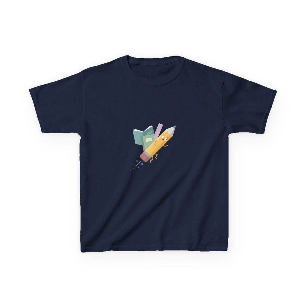 Kids Tee - Playful School Supplies Cartoon | Back to School Fun