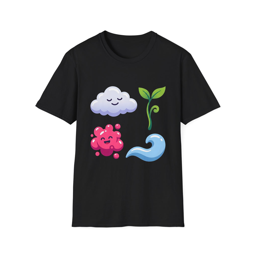 Cute Nature T-Shirt - Whimsical Cloud Sprout Wave Design | Unisex