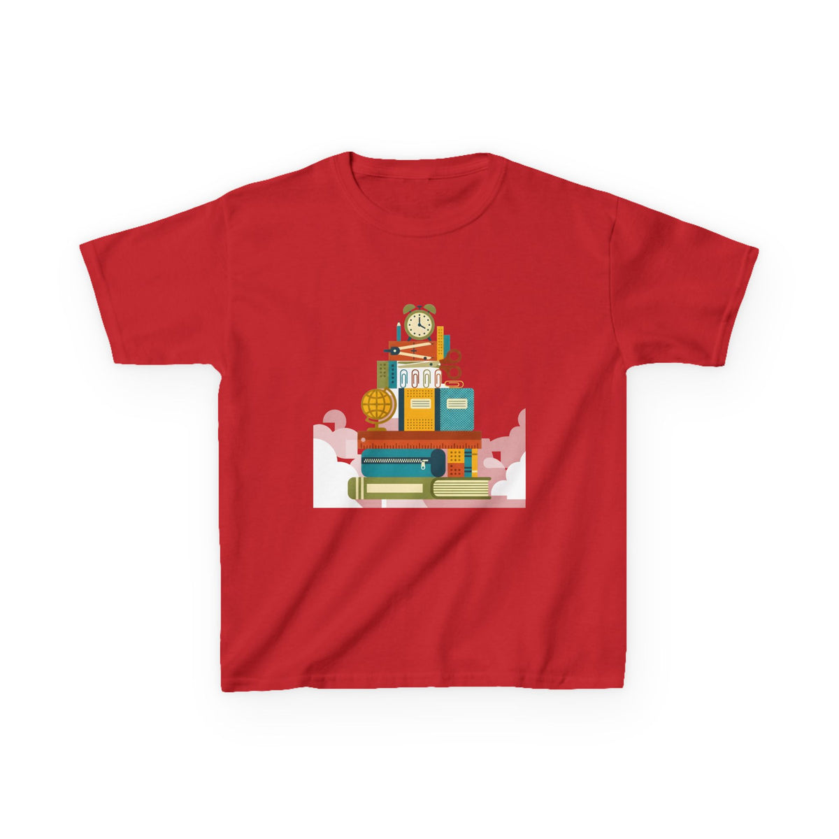 Kids Tee - Flat Vector School Supplies Stack | Back to School 2026