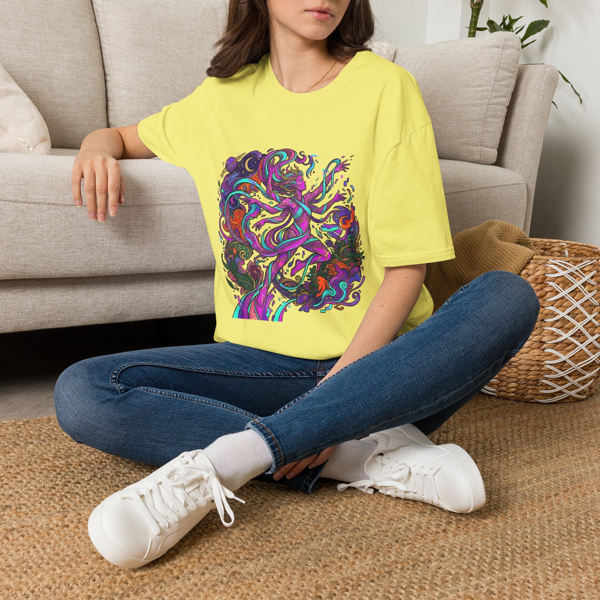 T-Shirt - Vibrant Psychedelic Cosmic Goddess Spiritual Flow