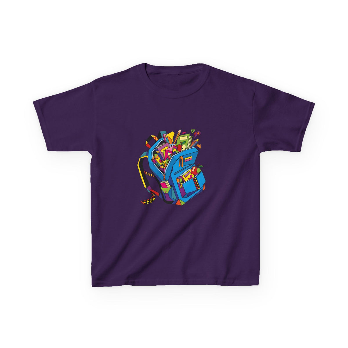 Kids Tee - Vibrant Geometric School Supplies Cartoon | Back to School