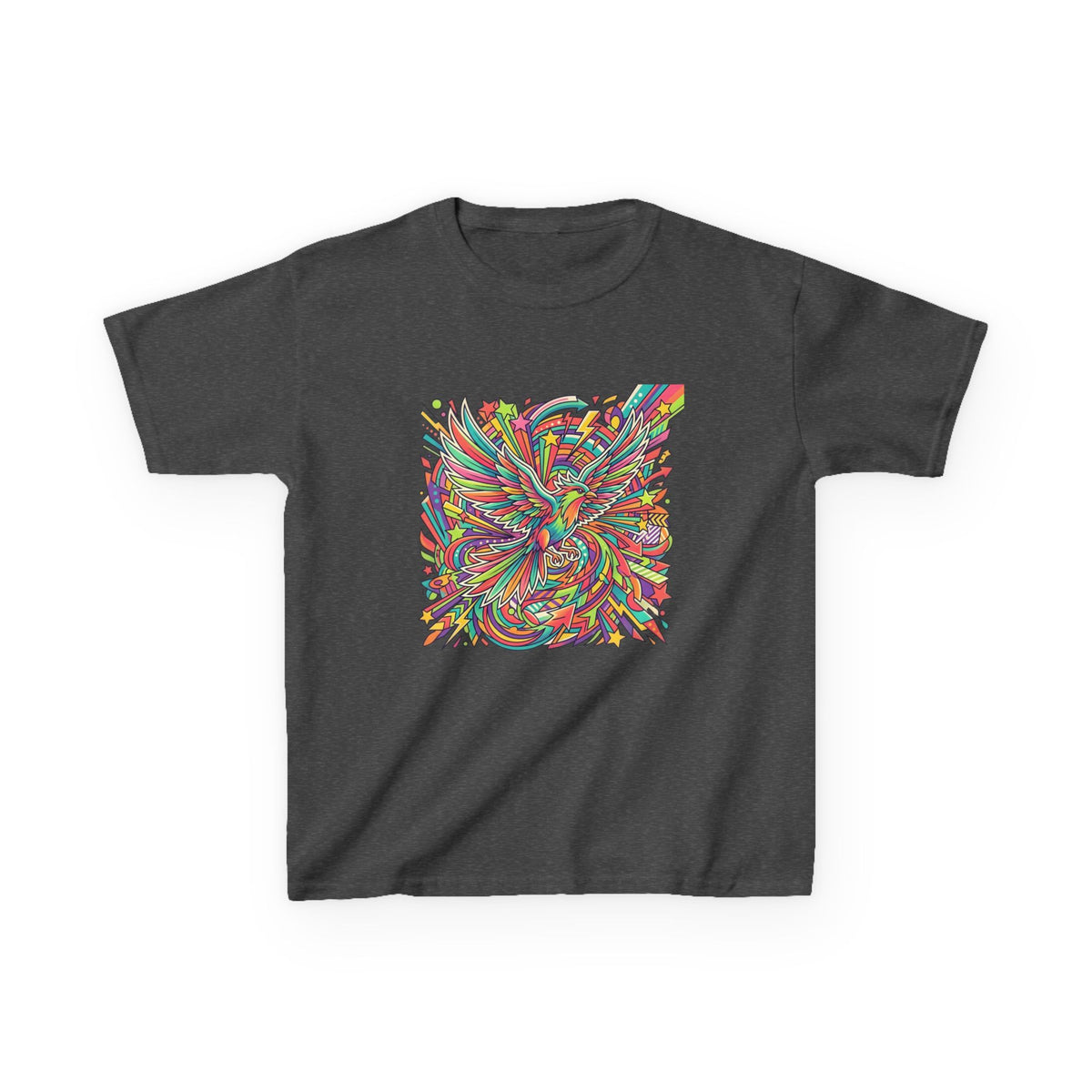 Kids Mythical Phoenix Tee - Energetic Psychedelic Art